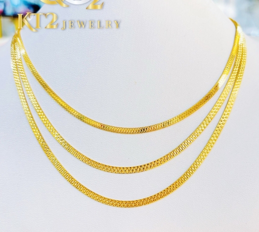 Dây Chuyền Ép Nam Nữ Bản 3mm vàng 610