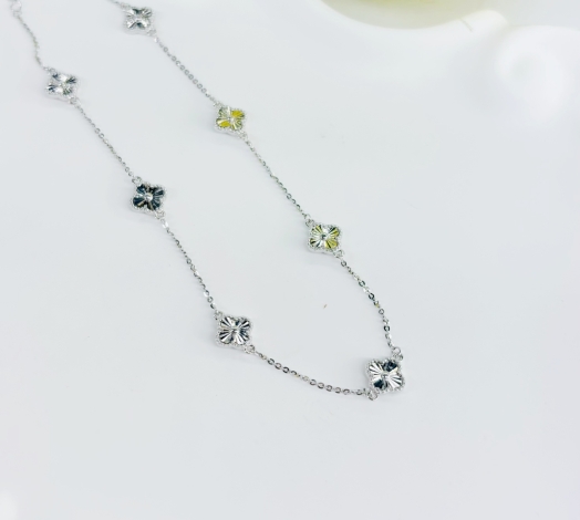 Lắc Chân Cỏ 4 Lá Mini Vàng Trắng 610