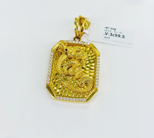 Mặt Dây Nam Rồng Vuông  Vàng 610