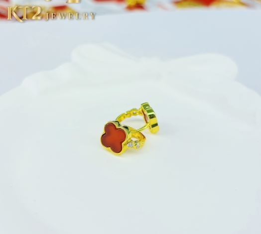 Bông Tai Khoen Bấm Cỏ 4 Lá Vàng 610