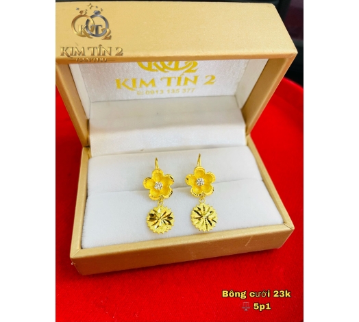 Bông Tai Cưới Tòn Ten 23K 5 Phân 1