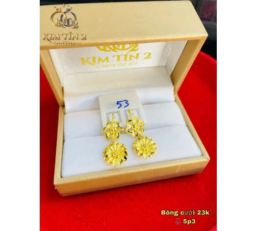 Bông Tai Cưới 23K Tòn Ten 5 Phân 3