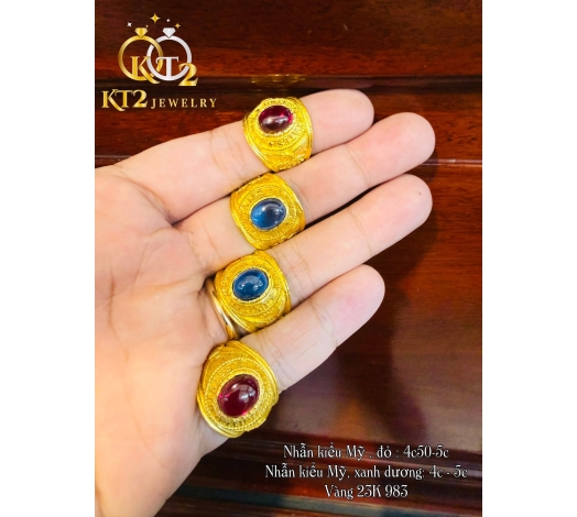 Nhẫn Nam Kiểu Mỹ Hột Xanh 