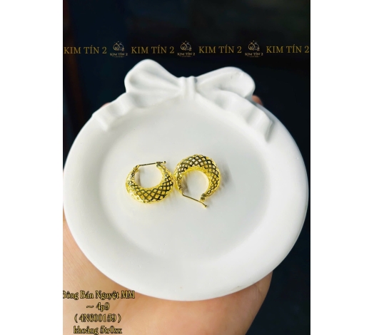 Bông Tai Bán Nguyệt Móc Máy 4 Phân 9 