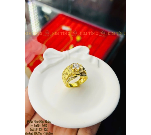 Nhẫn Nam Mặt Halo Tròn 1 Chỉ 7 
