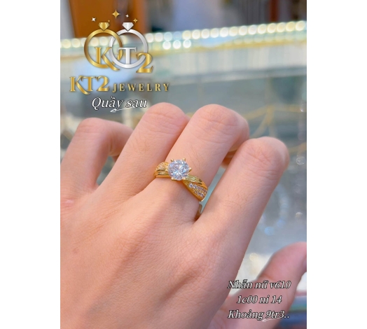 Nhẫn Kiểu Xoắn Hột 1 Chỉ 