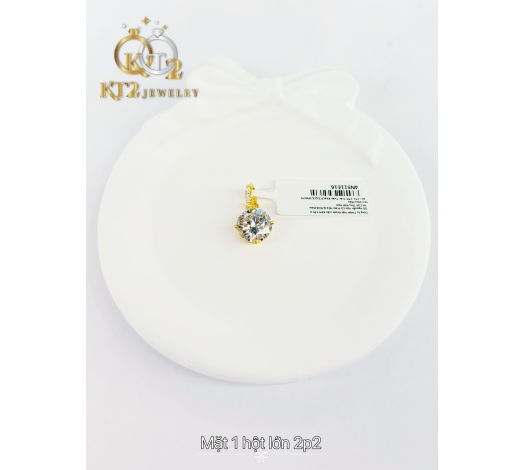 Mặt Dây Chuyền 1 Hột Nhẹ Vàng  Đai Hột Kết