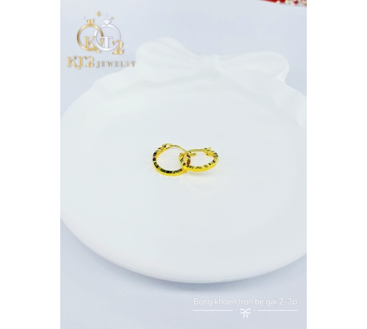 Bông Tai Khoen Tròn Form Vuông 2 phân cho bé gái