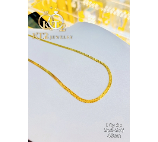 Dây Chuyền Ép Nam Nữ Bản 3mm vàng 610