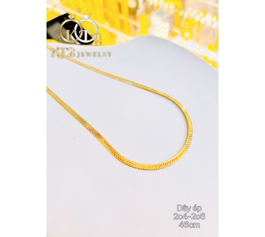 Dây Chuyền Ép Nam Nữ Bản 3mm vàng 610