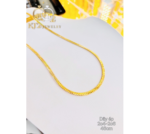 Dây Chuyền Ép Nam Nữ Bản 3mm vàng 610