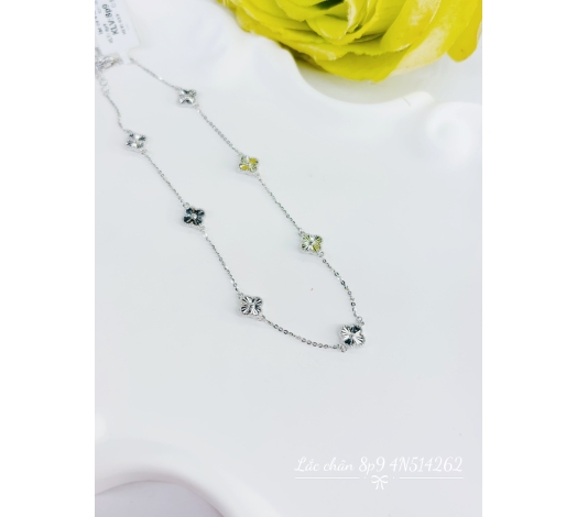 Lắc Chân Cỏ 4 Lá Mini Vàng Trắng 610