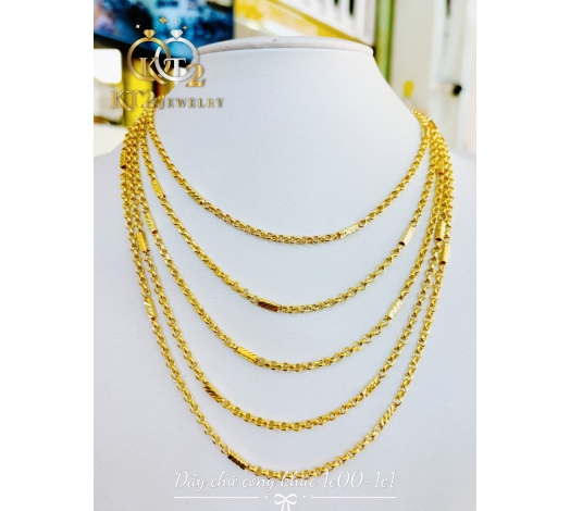 Dây Chuyền Chữ Cong Khúc Bọng 1 chỉ Vàng 610