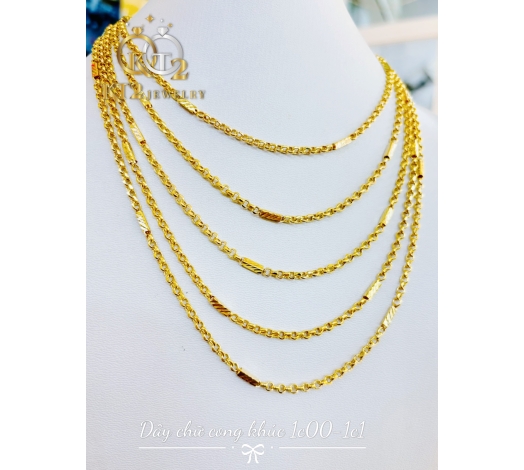 Dây Chuyền Chữ Cong Khúc Bọng 1 chỉ Vàng 610