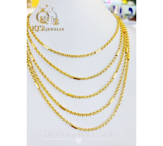 Dây Chuyền Chữ Cong Khúc Bọng 1 chỉ Vàng 610